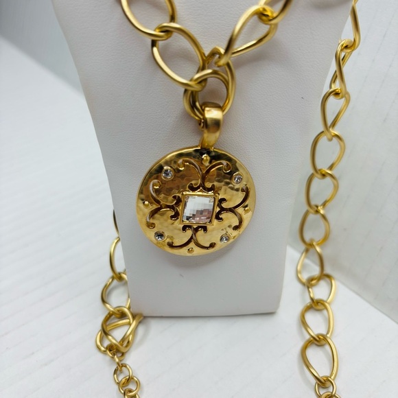New BRIGHTON Versailles Gold Saturn Reversible Necklace - Picture 2 of 5